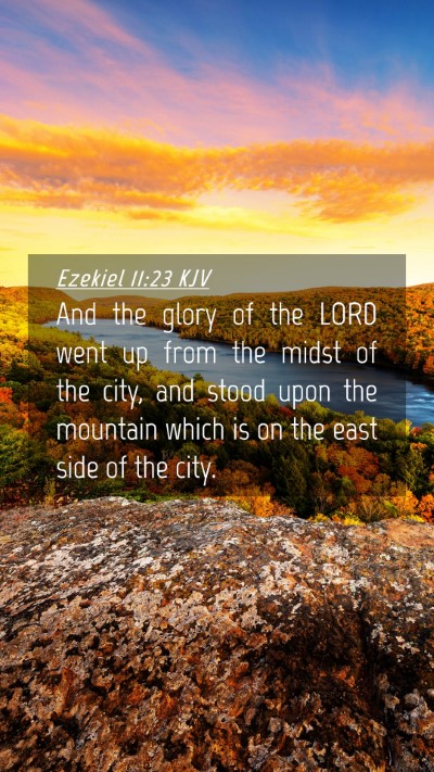 Picture 04 - Ezekiel 11:23 KJV Mobile Phone Wallpaper - And the glory of the LORD went up from the midst - Mobile Bible Verse Wallpaper