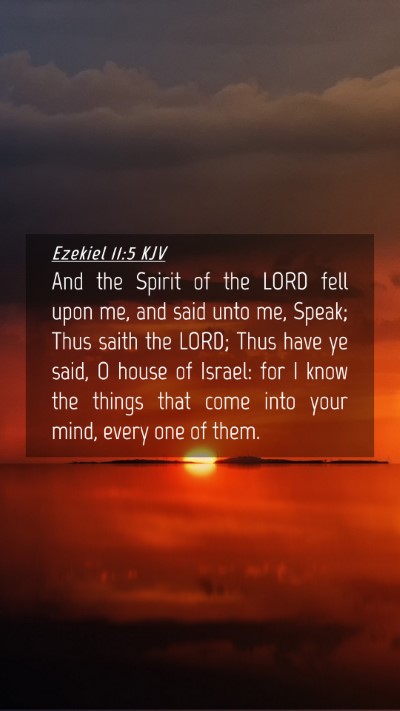 Picture 04 - Ezekiel 11:5 KJV Mobile Phone Wallpaper - And the Spirit of the LORD fell upon me, and said - Mobile Bible Verse Wallpaper