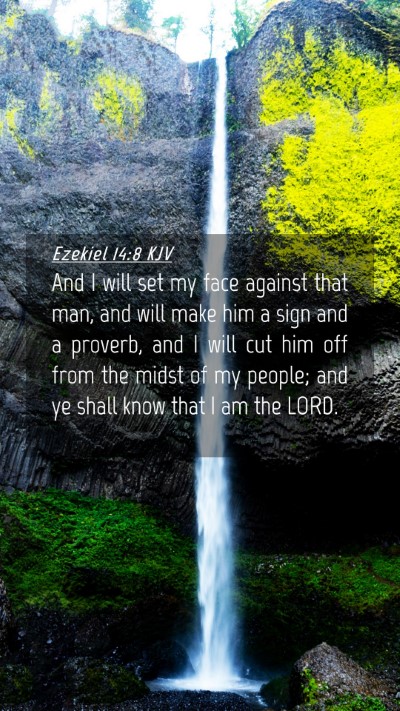 Picture 04 - Ezekiel 14:8 KJV Mobile Phone Wallpaper - And I will set my face against that man, and will - Mobile Bible Verse Wallpaper