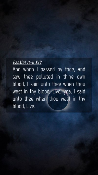 Picture 04 - Ezekiel 16:6 KJV Mobile Phone Wallpaper - And when I passed by thee, and saw thee polluted - Mobile Bible Verse Wallpaper