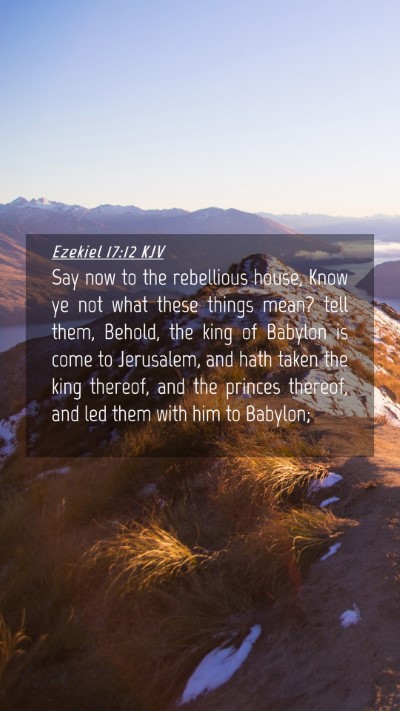 Picture 04 - Ezekiel 17:12 KJV Mobile Phone Wallpaper - Say now to the rebellious house, Know ye not what - Mobile Bible Verse Wallpaper