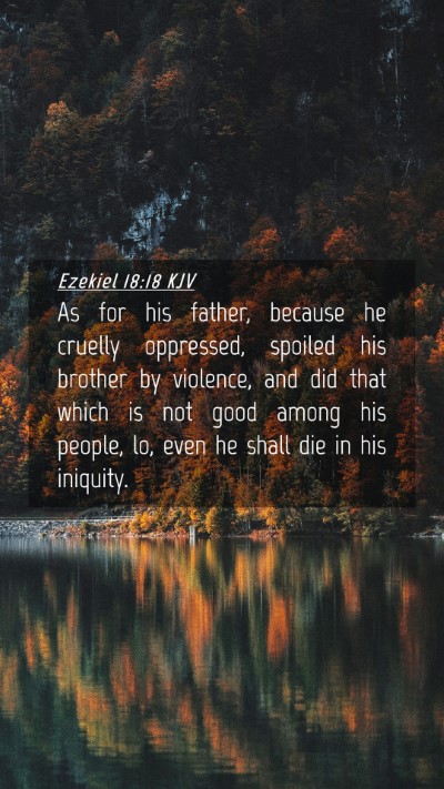 Picture 04 - Ezekiel 18:18 KJV Mobile Phone Wallpaper - As for his father, because he cruelly oppressed, - Mobile Bible Verse Wallpaper