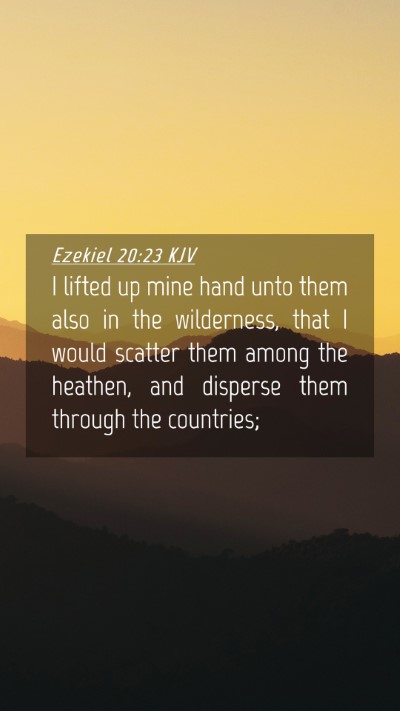 Picture 04 - Ezekiel 20:23 KJV Mobile Phone Wallpaper - I lifted up mine hand unto them also in the - Mobile Bible Verse Wallpaper