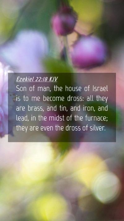 Picture 04 - Ezekiel 22:18 KJV Mobile Phone Wallpaper - Son of man, the house of Israel is to me become - Mobile Bible Verse Wallpaper