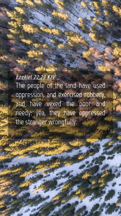 Picture 04 - Ezekiel 22:29 KJV Mobile Phone Wallpaper - The people of the land have used oppression, and - Mobile Bible Verse Wallpaper