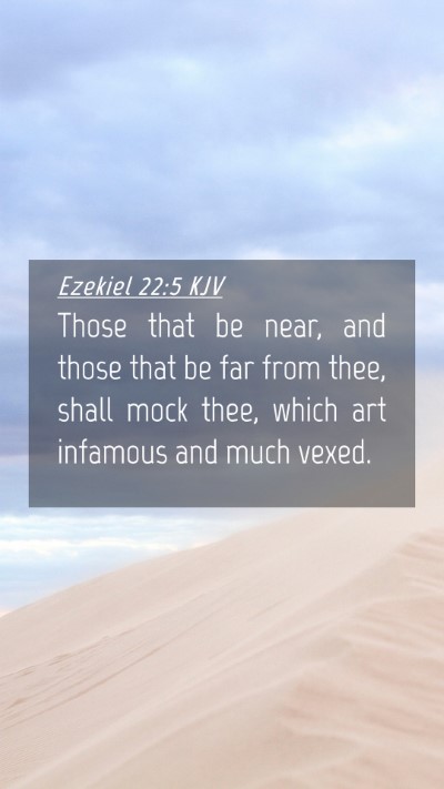 Picture 04 - Ezekiel 22:5 KJV Mobile Phone Wallpaper - Those that be near, and those that be far from - Mobile Bible Verse Wallpaper