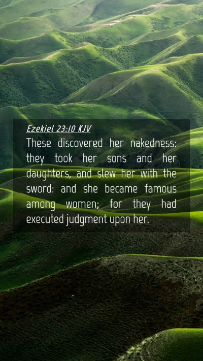 Picture 04 - Ezekiel 23:10 KJV Mobile Phone Wallpaper - These discovered her nakedness: they took her - Mobile Bible Verse Wallpaper