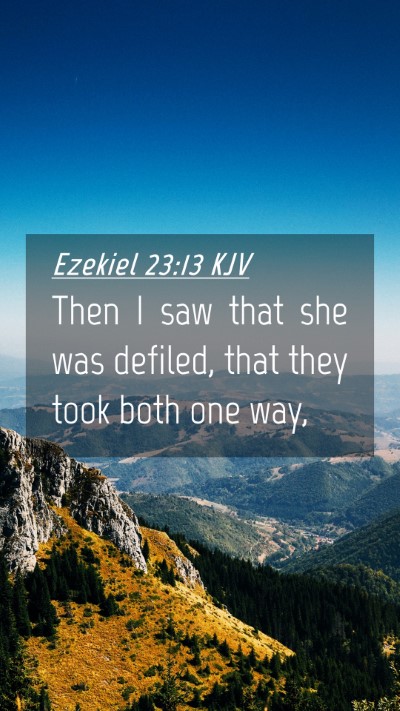 Picture 04 - Ezekiel 23:13 KJV Mobile Phone Wallpaper - Then I saw that she was defiled, that they took - Mobile Bible Verse Wallpaper