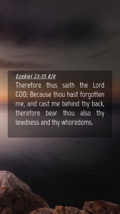 Picture 04 - Ezekiel 23:35 KJV Mobile Phone Wallpaper - Therefore thus saith the Lord GOD; Because thou - Mobile Bible Verse Wallpaper