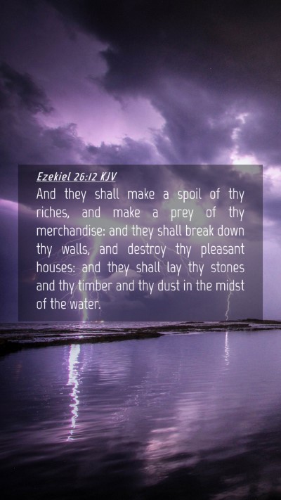 Picture 04 - Ezekiel 26:12 KJV Mobile Phone Wallpaper - And they shall make a spoil of thy riches, and - Mobile Bible Verse Wallpaper