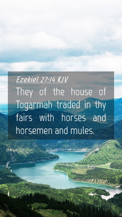 Picture 04 - Ezekiel 27:14 KJV Mobile Phone Wallpaper - They of the house of Togarmah traded in thy fairs - Mobile Bible Verse Wallpaper