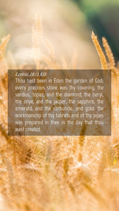 Picture 04 - Ezekiel 28:13 KJV Mobile Phone Wallpaper - Thou hast been in Eden the garden of God; every - Mobile Bible Verse Wallpaper