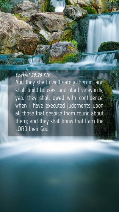 Picture 04 - Ezekiel 28:26 KJV Mobile Phone Wallpaper - And they shall dwell safely therein, and shall - Mobile Bible Verse Wallpaper