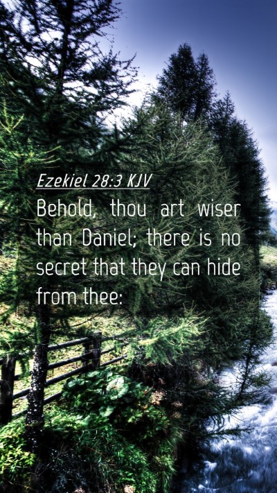 Picture 04 - Ezekiel 28:3 KJV Mobile Phone Wallpaper - Behold, thou art wiser than Daniel; there is no - Mobile Bible Verse Wallpaper