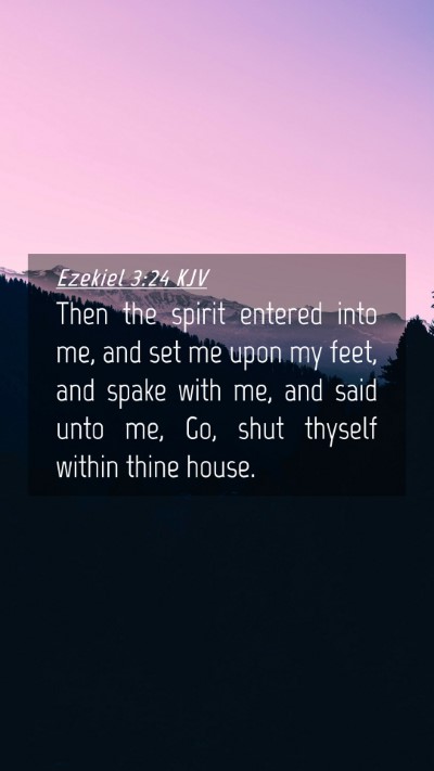 Picture 04 - Ezekiel 3:24 KJV Mobile Phone Wallpaper - Then the spirit entered into me, and set me upon - Mobile Bible Verse Wallpaper