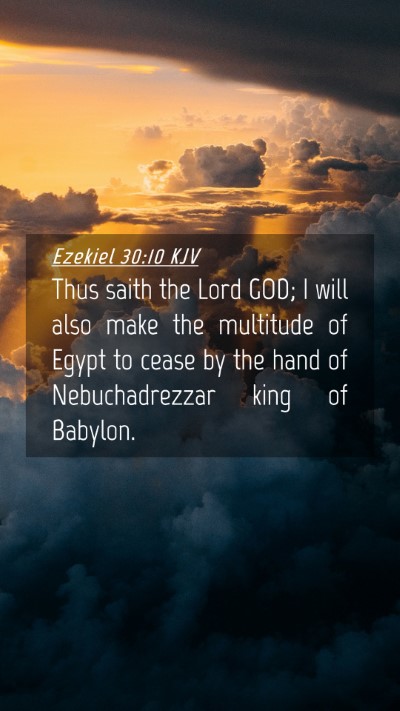 Picture 04 - Ezekiel 30:10 KJV Mobile Phone Wallpaper - Thus saith the Lord GOD; I will also make the - Mobile Bible Verse Wallpaper