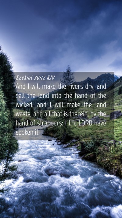 Picture 04 - Ezekiel 30:12 KJV Mobile Phone Wallpaper - And I will make the rivers dry, and sell the land - Mobile Bible Verse Wallpaper