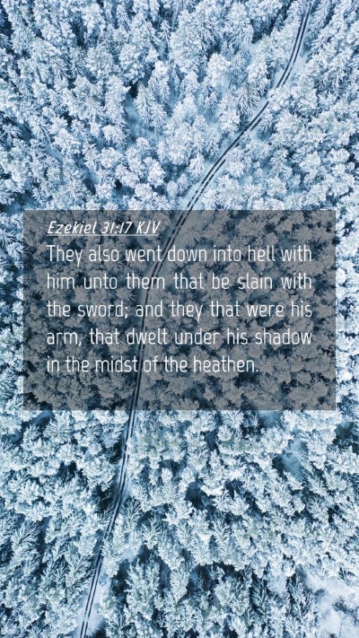 Picture 04 - Ezekiel 31:17 KJV Mobile Phone Wallpaper - They also went down into hell with him unto them - Mobile Bible Verse Wallpaper
