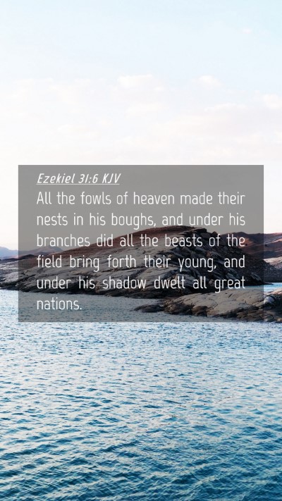 Picture 04 - Ezekiel 31:6 KJV Mobile Phone Wallpaper - All the fowls of heaven made their nests in his - Mobile Bible Verse Wallpaper