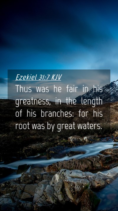 Picture 04 - Ezekiel 31:7 KJV Mobile Phone Wallpaper - Thus was he fair in his greatness, in the length - Mobile Bible Verse Wallpaper