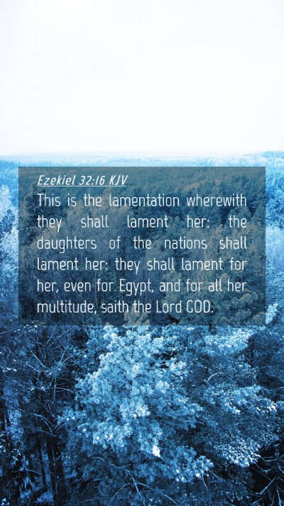 Picture 04 - Ezekiel 32:16 KJV Mobile Phone Wallpaper - This is the lamentation wherewith they shall - Mobile Bible Verse Wallpaper