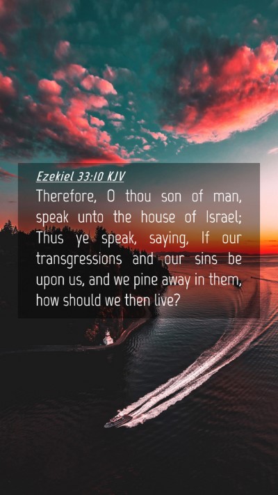 Picture 04 - Ezekiel 33:10 KJV Mobile Phone Wallpaper - Therefore, O thou son of man, speak unto the - Mobile Bible Verse Wallpaper
