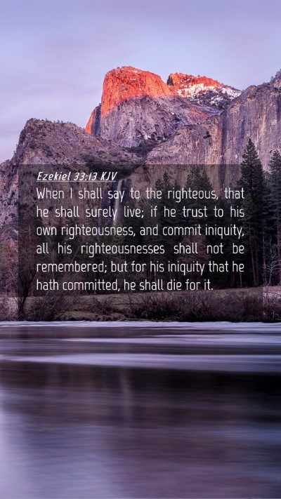 Picture 04 - Ezekiel 33:13 KJV Mobile Phone Wallpaper - When I shall say to the righteous, that he shall - Mobile Bible Verse Wallpaper