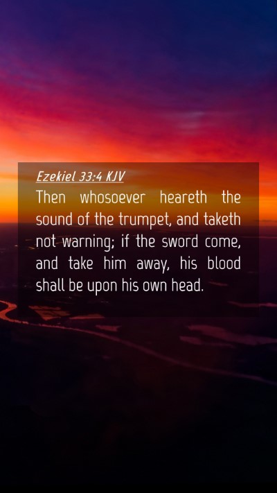 Picture 04 - Ezekiel 33:4 KJV Mobile Phone Wallpaper - Then whosoever heareth the sound of the trumpet, - Mobile Bible Verse Wallpaper