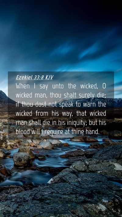 Picture 04 - Ezekiel 33:8 KJV Mobile Phone Wallpaper - When I say unto the wicked, O wicked man, thou - Mobile Bible Verse Wallpaper