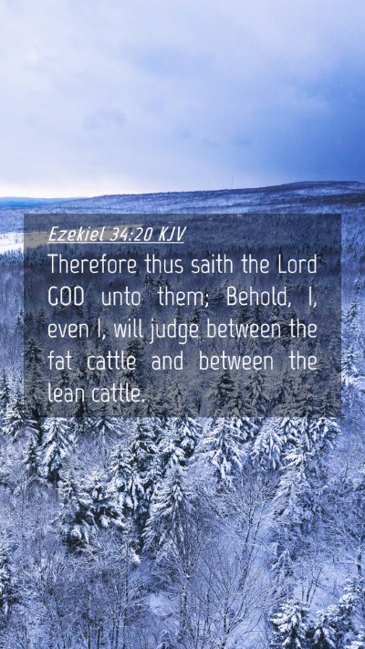 Picture 04 - Ezekiel 34:20 KJV Mobile Phone Wallpaper - Therefore thus saith the Lord GOD unto them; - Mobile Bible Verse Wallpaper