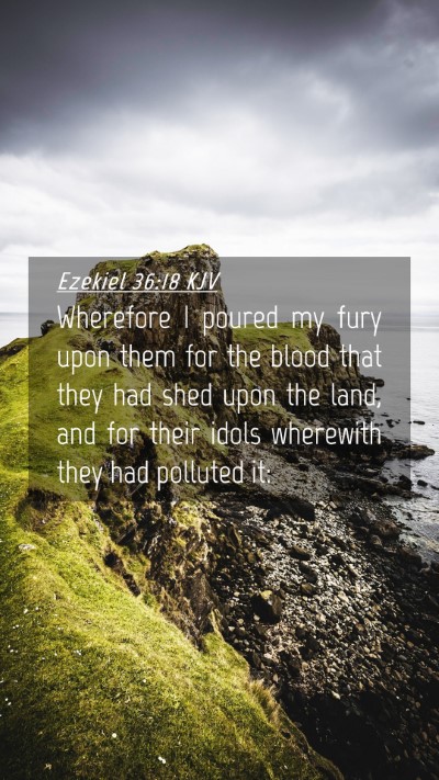 Picture 04 - Ezekiel 36:18 KJV Mobile Phone Wallpaper - Wherefore I poured my fury upon them for the - Mobile Bible Verse Wallpaper