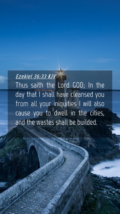 Picture 04 - Ezekiel 36:33 KJV Mobile Phone Wallpaper - Thus saith the Lord GOD; In the day that I shall - Mobile Bible Verse Wallpaper