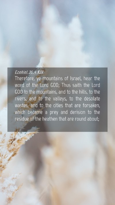 Picture 04 - Ezekiel 36:4 KJV Mobile Phone Wallpaper - Therefore, ye mountains of Israel, hear the word - Mobile Bible Verse Wallpaper