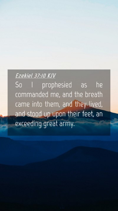 Picture 04 - Ezekiel 37:10 KJV Mobile Phone Wallpaper - So I prophesied as he commanded me, and the - Mobile Bible Verse Wallpaper