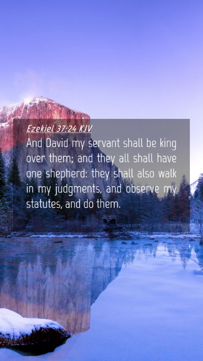 Picture 04 - Ezekiel 37:24 KJV Mobile Phone Wallpaper - And David my servant shall be king over them; and - Mobile Bible Verse Wallpaper
