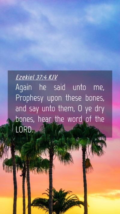 Picture 04 - Ezekiel 37:4 KJV Mobile Phone Wallpaper - Again he said unto me, Prophesy upon these bones, - Mobile Bible Verse Wallpaper