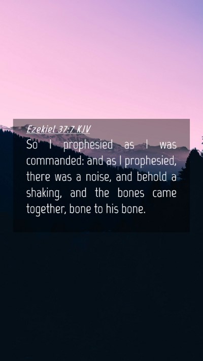 Picture 04 - Ezekiel 37:7 KJV Mobile Phone Wallpaper - So I prophesied as I was commanded: and as I - Mobile Bible Verse Wallpaper