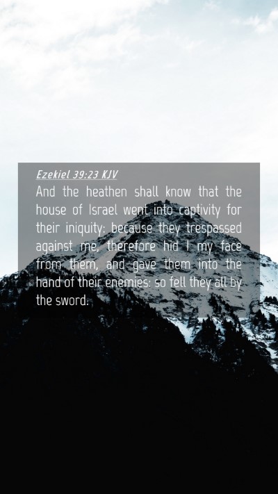 Picture 04 - Ezekiel 39:23 KJV Mobile Phone Wallpaper - And the heathen shall know that the house of - Mobile Bible Verse Wallpaper