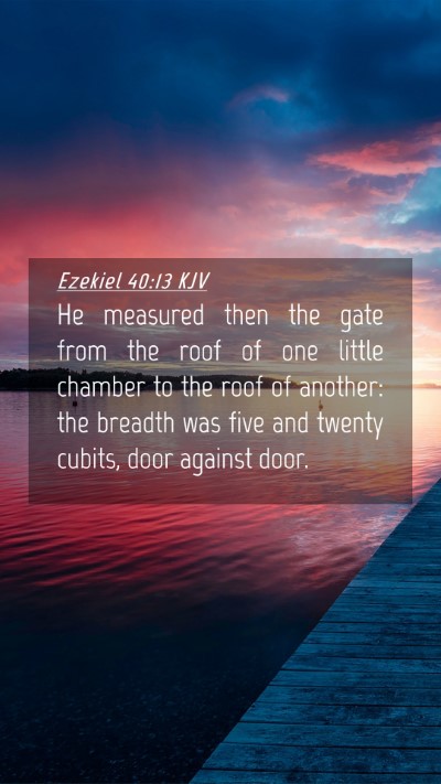 Picture 04 - Ezekiel 40:13 KJV Mobile Phone Wallpaper - He measured then the gate from the roof of one - Mobile Bible Verse Wallpaper