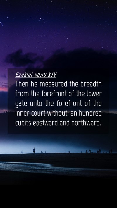 Picture 04 - Ezekiel 40:19 KJV Mobile Phone Wallpaper - Then he measured the breadth from the forefront - Mobile Bible Verse Wallpaper