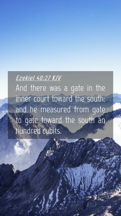 Picture 04 - Ezekiel 40:27 KJV Mobile Phone Wallpaper - And there was a gate in the inner court toward - Mobile Bible Verse Wallpaper
