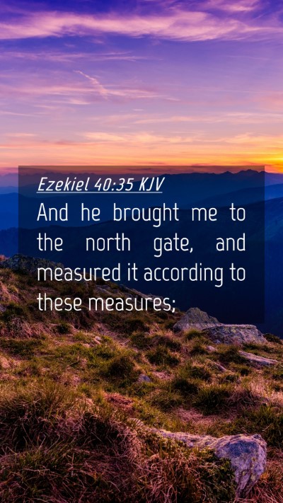 Picture 04 - Ezekiel 40:35 KJV Mobile Phone Wallpaper - And he brought me to the north gate, and measured - Mobile Bible Verse Wallpaper