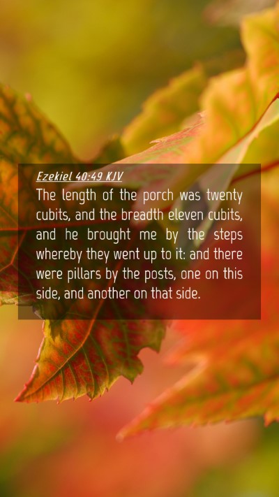 Picture 04 - Ezekiel 40:49 KJV Mobile Phone Wallpaper - The length of the porch was twenty cubits, and - Mobile Bible Verse Wallpaper
