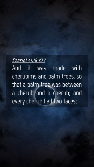 Picture 04 - Ezekiel 41:18 KJV Mobile Phone Wallpaper - And it was made with cherubims and palm trees, so - Mobile Bible Verse Wallpaper