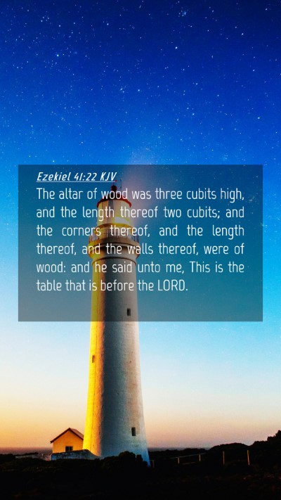 Picture 04 - Ezekiel 41:22 KJV Mobile Phone Wallpaper - The altar of wood was three cubits high, and the - Mobile Bible Verse Wallpaper