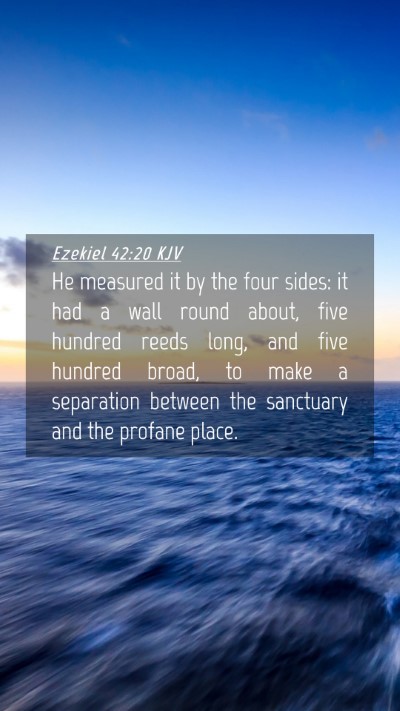 Picture 04 - Ezekiel 42:20 KJV Mobile Phone Wallpaper - He measured it by the four sides: it had a wall - Mobile Bible Verse Wallpaper