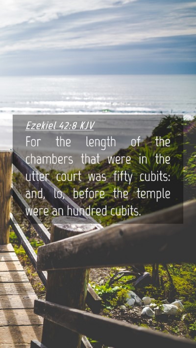 Picture 04 - Ezekiel 42:8 KJV Mobile Phone Wallpaper - For the length of the chambers that were in the - Mobile Bible Verse Wallpaper
