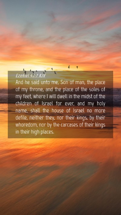 Picture 04 - Ezekiel 43:7 KJV Mobile Phone Wallpaper - And he said unto me, Son of man, the place of my - Mobile Bible Verse Wallpaper
