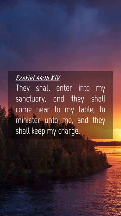 Picture 04 - Ezekiel 44:16 KJV Mobile Phone Wallpaper - They shall enter into my sanctuary, and they - Mobile Bible Verse Wallpaper