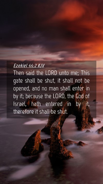 Picture 04 - Ezekiel 44:2 KJV Mobile Phone Wallpaper - Then said the LORD unto me; This gate shall be - Mobile Bible Verse Wallpaper